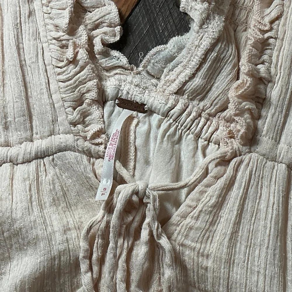 Free People Antoinette Mini Dress Pebble Ruffle Boho Size Small - Picture 7 of 11